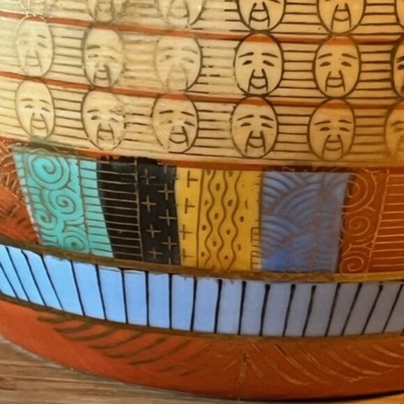 Vintage Japanese Teapot 1000 faces buddhas teapot with ceramic strainer * READ* - Picture 4 of 10